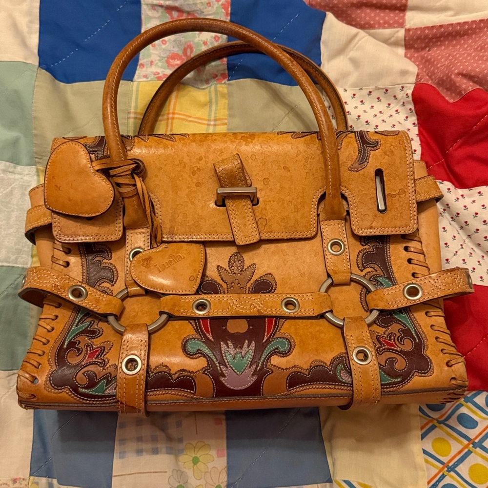 🎉 Luella Western Bag w Floral Applique
